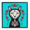 Stupell Industries Day of Dead Cat Portrait Framed Giclee Art